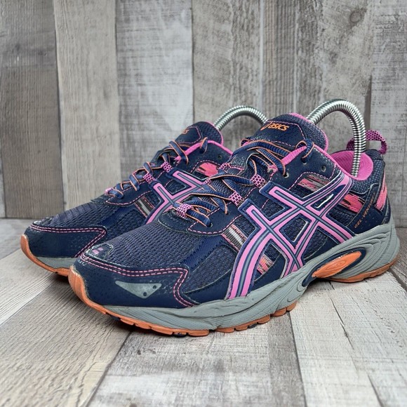 Asics GEL-Venture 5 Women's Running Shoes Sneakers Indigo Blue Pink Size 7 T5N8N - Picture 1 of 16